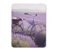 Square Mouse Pad with Non-Slip Rubber Base Lavender Field Bike Mouse Mat with Stitched Edge Gaming Mousepad for Wireless Mouse Computer Laptop Home Office Desk Pad 20 * 25cm
