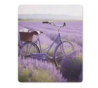Square Mouse Pad with Non-Slip Rubber Base Lavender Field Bike Mouse Mat with Stitched Edge Gaming Mousepad for Wireless Mouse Computer Laptop Home Office Desk Pad 18 * 22cm