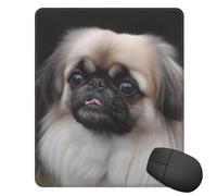 Square Mouse Pad with Non-Slip Rubber Base Pekingese Dog Mouse Mat with Stitched Edge Gaming Mousepad for Wireless Mouse Computer Laptop Home Office Desk Pad11.8"x9.8"