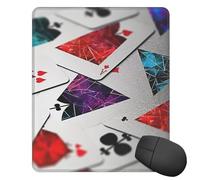 Square Mouse Pad with Non-Slip Rubber Base Polygonal Playing Cards Mouse Mat with Stitched Edge Gaming Mousepad for Wireless Mouse Computer Laptop Home Office Desk Pad11.8"x9.8"