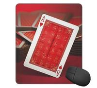 Square Mouse Pad with Non-Slip Rubber Base Red Background Playing Cards Mouse Mat with Stitched Edge 10" x 12" Gaming Mousepad for Wireless Mouse Computer Laptop Home Office Desk Pad