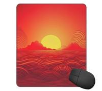Square Mouse Pad with Non-Slip Rubber Base Red Sunrise Mouse Mat with Stitched Edge 10" x 12" Gaming Mousepad for Wireless Mouse Computer Laptop Home Office Desk Pad
