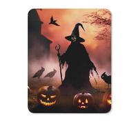 Square Mouse Pad with Non-Slip Rubber Base Scary Halloween Mouse Mat with Stitched Edge Gaming Mousepad for Wireless Mouse Computer Laptop Home Office Desk Pad 20 * 25cm