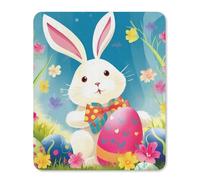 Square Mouse Pad with Non-Slip Rubber Base Spring Happy Easter Holiday Mouse Mat with Stitched Edge Gaming Mousepad for Wireless Mouse Computer Laptop Home Office Desk Pad 25 * 30cm
