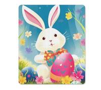 Square Mouse Pad with Non-Slip Rubber Base Spring Happy Easter Holiday Mouse Mat with Stitched Edge Gaming Mousepad for Wireless Mouse Computer Laptop Home Office Desk Pad 18 * 22cm