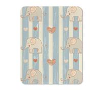 Square Mouse Pad with Non-Slip Rubber Base Stripes and Elephants Mouse Mat with Stitched Edge Gaming Mousepad for Wireless Mouse Computer Laptop Home Office Desk Pad 20 * 25cm