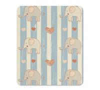 Square Mouse Pad with Non-Slip Rubber Base Stripes and Elephants Mouse Mat with Stitched Edge Gaming Mousepad for Wireless Mouse Computer Laptop Home Office Desk Pad 25 * 30cm