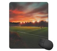 Square Mouse Pad with Non-Slip Rubber Base Sunset Beautiful Soccer Field Mouse Mat with Stitched Edge Gaming Mousepad for Wireless Mouse Computer Laptop Home Office Desk Pad11.8"x9.8"