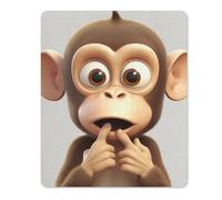 Square Mouse Pad with Non-Slip Rubber Base The Silent Monkey Mouse Mat with Stitched Edge Gaming Mousepad for Wireless Mouse Computer Laptop Home Office Desk Pad 18 * 22cm