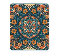 Square Mouse Pad with Non-Slip Rubber Base Traditional Craft Patterns Mouse Mat with Stitched Edge Gaming Mousepad for Wireless Mouse Computer Laptop Home Office Desk Pad 25 * 30cm