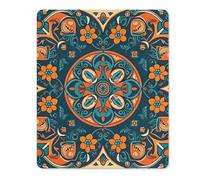 Square Mouse Pad with Non-Slip Rubber Base Traditional Craft Patterns Mouse Mat with Stitched Edge Gaming Mousepad for Wireless Mouse Computer Laptop Home Office Desk Pad 18 * 22cm