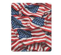 Square Mouse Pad with Non-Slip Rubber Base USA Flag Mouse Mat with Stitched Edge Gaming Mousepad for Wireless Mouse Computer Laptop Home Office Desk Pad 18 * 22cm
