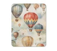 Square Mouse Pad with Non-Slip Rubber Base Watercolor Hot Air Balloon Mouse Mat with Stitched Edge Gaming Mousepad for Wireless Mouse Computer Laptop Home Office Desk Pad 20 * 25cm