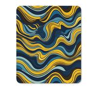 Square Mouse Pad with Non-Slip Rubber Base Wave Pattern Mouse Mat with Stitched Edge Gaming Mousepad for Wireless Mouse Computer Laptop Home Office Desk Pad 25 * 30cm