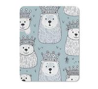 Square Mouse Pad with Non-Slip Rubber Base White Cartoon Bear Mouse Mat with Stitched Edge Gaming Mousepad for Wireless Mouse Computer Laptop Home Office Desk Pad 20 * 25cm