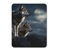 Square Mouse Pad with Non-Slip Rubber Base Wolves in The Moonlight Mouse Mat with Stitched Edge Gaming Mousepad for Wireless Mouse Computer Laptop Home Office Desk Pad 20 * 25cm