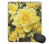Square Mouse Pad with Non-Slip Rubber Base Yellow Rose Mouse Mat with Stitched Edge Gaming Mousepad for Wireless Mouse Computer Laptop Home Office Desk Pad11.8"x9.8"