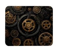 Square Mouse Pad with Stitched Edge, Steampunk Gears background (5) Computer Mouse Pad with Non-Slip Rubber Base, Mouse Pads for Computers Laptop Mouse