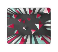 Square Mouse Pad with Stitched Edges - 7.9 x 9.5 in Small Mousepad for Wireless Mouse, Abstract Geometry Art Mouse Pads for Laptop, Gaming, Office & Home Decor