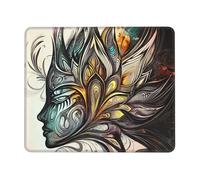 Square Mouse Pad with Stitched Edges - 7.9 x 9.5 in Small Mousepad for Wireless Mouse, Extremely beautiful image of a woman Mouse Pads for Laptop, Gaming, Office & Home Decor