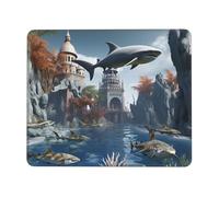 Square Mouse Pad with Stitched Edges - 8.3 x 10.3 in Small Mousepad for Wireless Mouse, Sharks, outside of the 'magic school' Mouse Pads for Laptop, Gaming, Office & Home Decor