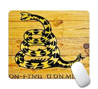 Square Mouse Pad Wood Grain USA American Flag Dont Tread on me,Gaming Mouse Pads for Desk,Soft Computer Waterproof Non-Slip Mouse Mat