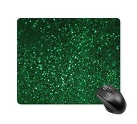 Square Mouse Pads Green Sequin Sparkle Mouse Pad for Computers Laptop Desk Washable Mousepad Non-Slip Mouse Mat with Rubber Base Laptop Mousepads 8.7 X 7.1 X 0.1 Inch