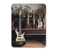 Square Mouse Pads Guitar Bass Music Musical Instruments Mouse Pad for Computers Laptop Desk Washable Mousepad Non-Slip Mouse Mat with Rubber Base Laptop Mousepads 11.8"x9.8"
