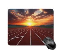 Square Mousepad Dusk Running Track MouseMat with Non-Slip Rubber Base Easy Gliding Personalized Keyboard Pad Gaming MouseMats Desktop Protection Mat for Laptop Office Home 20 * 25cm