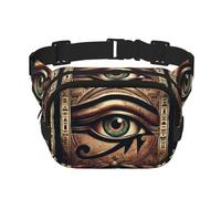 Square Mystical-Egypt-Eye-of-Horus Double-Layer Sport Fanny Pack Waist Pack Large Crossbody Waist Bag for Running Travel Walking