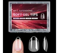 Square Nails Tips 240Pcs Clear Full Cover Gel Extensions Assorted Sizes For Manicures With Box Nail Tips