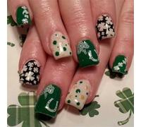 Square Nails Tips Fake Nails Glue On Nails Glue On Nails Patrick's Day Press On Nails Artificial False Nails Women Acrylic Clear On Nail For Women