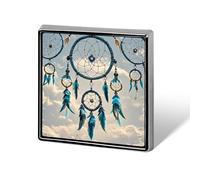 Square Native Dream Catcher Brooch Classic Mini Pin 0.7 Inch Aluminum Alloy Lapel Pin Personalized Button Badge for Backpack Hat Suit Jacket Clothing Decoration