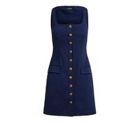 Square Neck Sleeveless Button Front Sheath Dress - female - Ralph Lauren - Short Dresses - Blue - 2XS - Dresses 2XS