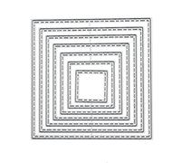 Square Nest of 7 Stitch Patterned Thin Metal Cutting Dies, Stencils, Paper Crafts, Scrapbooking, Card Making B6