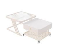 Square Nesting Coffee Table Set of 2 with StorageStylish SpaceSaving Clear Tables for Living Room Bedroom Office ApartmentsCompact Modern Design for Small Spaces