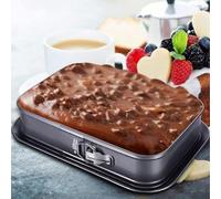 Square Non Cake Pan with Quick Release Mechanism Suitable for Baking Bread Puddings and Custard Cakes (M)