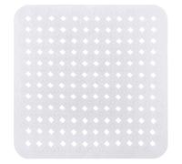 Square Non Slip Shower Mat, 53x53cm Shower Tray Pad with Suction Cups & Raised Bubbles, PVC Bath Mat for Elderly Safety, Indoor Bathroom, and Quick Drainage (White)