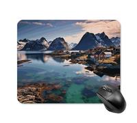 Square Norway Islands Mouse Pad Funny Mouse Mat with Non-Slip Rubber Base Small Travel Computer Gaming Mousepad Waterproof 7.9 X 9.8 Inch Office Desk Accessories