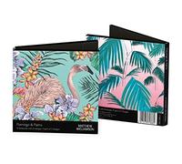 Square Notecard Wallets - 8 Notecards - Flamingo & Sunset Palms Design