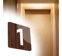 Square Number Tag 5 8 CM Dia, Wood Brown Grain Digital Tags For Office Storage Lockers, Acrylic Numbered Label With Protective Film On Surface(B-1-20 D 3 CM)