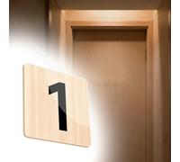 Square Number Tag 5 8 CM Dia, Wood Brown Grain Digital Tags For Office Storage Lockers, Acrylic Numbered Label With Protective Film On Surface(A-1-20 D 8 CM)