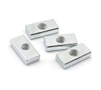 Square Nut，10pcs Square Nut M3-M8 Zinc-Plated Carbon Steel Thin Rectangular Nuts Slider Block For Aluminum Profile Accessory Easy Install(M4-14x9x2.5mm)