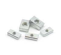 Square Nut,Stainless Steel Nuts, 10pcs M3-M8 Zinc Plated Carbon Silver Multiple Sizes For Aluminum Profile Accessory(M4-12x6x2.5mm)