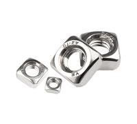 Square Nut,Stainless Steel Nuts, A2 304 M3-M12 Pack Of 10 pcs Silver Gray(M4)