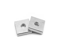 Square Nut,Stainless Steel Nuts, M2.5 M3 M4 Carbon Galvanized Zinc Plated Thin Quadrangle Block Multiple Sizes Pack of 20 Pcs(M4x10x10x2.5mm)
