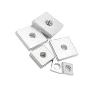 Square Nuts M3-M8, 10/50 Pack Zinc Plated Carbon Steel Thin Rectangular Nuts Slider Block for Aluminum Profile(10 PCS-M6-11x8x4mm)