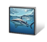 Square Ocean Sea Animal Shark Brooch Classic Mini Pin 0.7 Inch Aluminum Alloy Lapel Pin Personalized Button Badge for Backpack Hat Suit Jacket Clothing Decoration