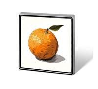Square Orange Hand Drawn Brooch Classic Mini Pin 0.7 Inch Aluminum Alloy Lapel Pin Personalized Button Badge for Backpack Hat Suit Jacket Clothing Decoration