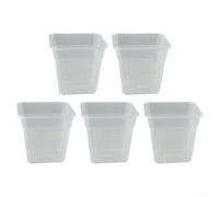 Square orchid pot with breathable hollow structure and light transmitting sides to enhance root photosynthesis and easy monitoring (15CM without tray)